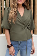 Wrapped blazer groen