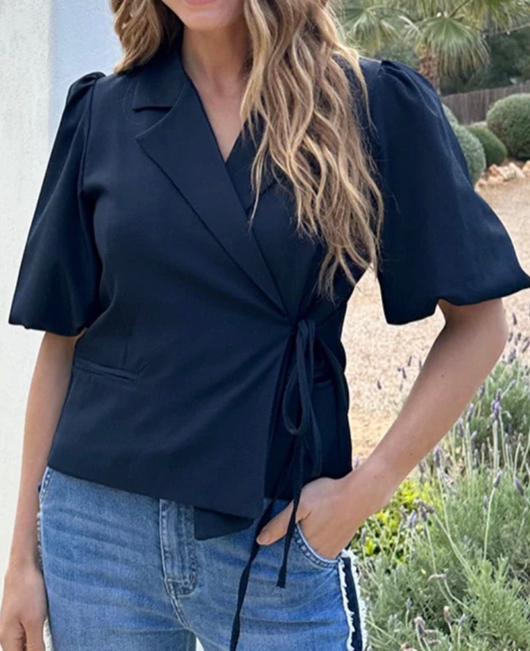 Wrapped blazer navy