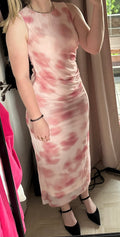 roze lange jurk
