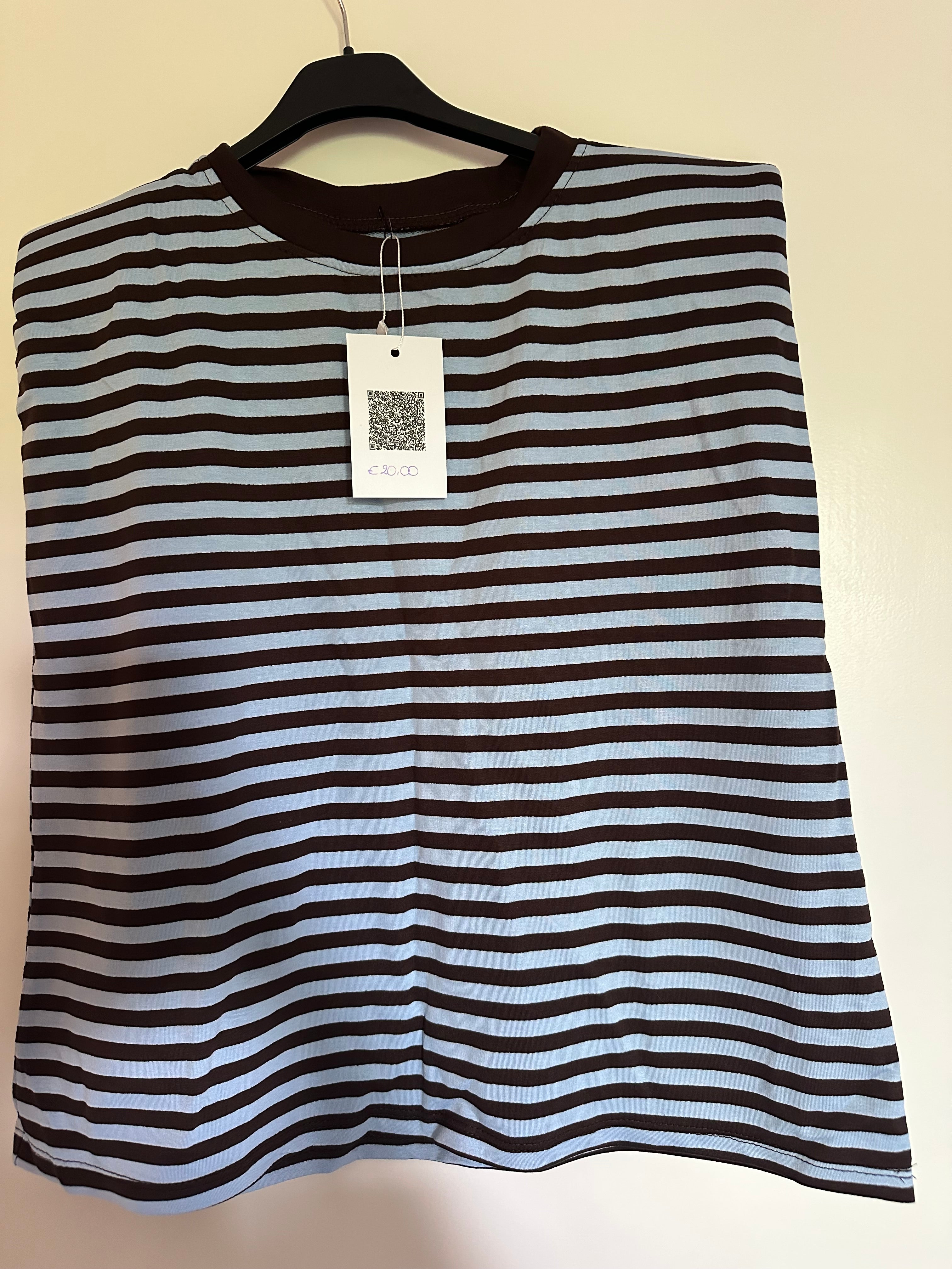 Shirt mouwloos gestreept
