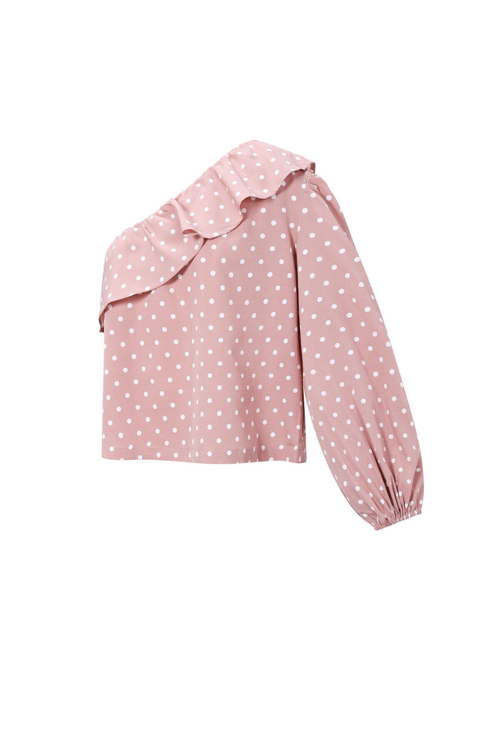 one shoulder top polkadots